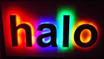 Litere luminoase tip halou